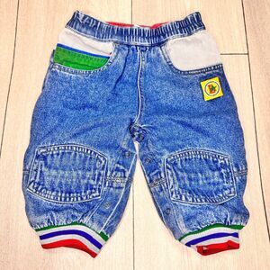 Vintage 80s Little Levi’s Patchwork Snap Embroidered Denim Jean Jogger Pants 12M